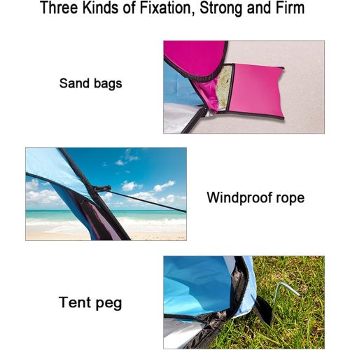  Hey Outdoor Camping Tent, Pop Up 3-4 Person Beach Ten, UPF 50+ Beach Tent Sun Shelter Instant Automatic Portable Sport Canopy, Big Portable Automatic Sun Umbrella, Fit Camping, Hiking