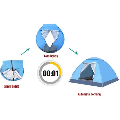  Hey Family Cabin Tents 2 Windows Anti UV Tent Outdoor Camping Tent Sport Waterproof Tent Ultralight Instant Shade Hiking Tent for Tourist Beach Camping Trip Picnic Friends Gathering