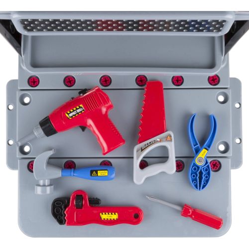  Hey! Play! Pretend Play 75-Piece Tool Set & Adjustable Workbench