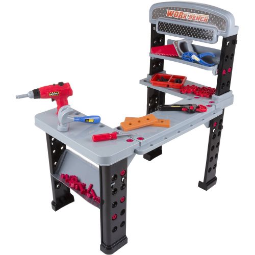  Hey! Play! Pretend Play 75-Piece Tool Set & Adjustable Workbench