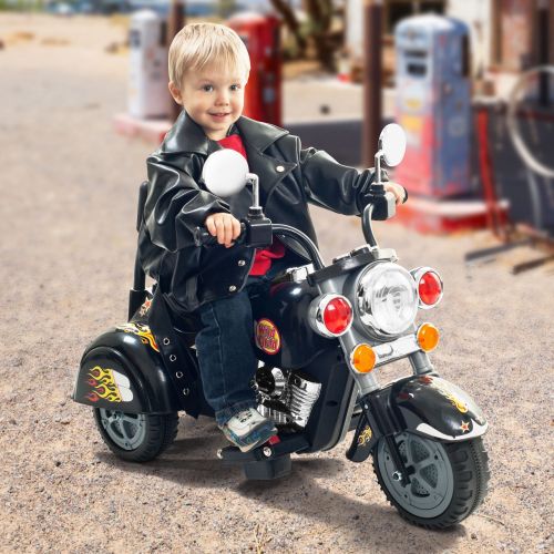  Ride on Toy, 3 Wheel Trike Chopper Motorcycle for Kids by Hey! Play! - Battery Powered Ride on Toys for Boys and Girls, 18 Months - 4 Year Old, Black