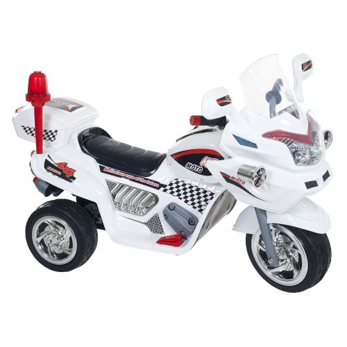  Ride on Toy, 3 Wheel Motorcycle Trike for Kids, Battery Powered Ride On Toy by Hey! Play!  Ride on Toys for Boys and Girls, 2 - 6 Year Old - White