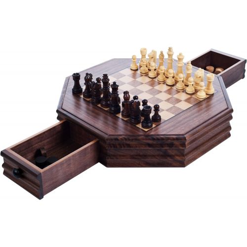  Hey! Play! Octagonal Chess and Checkers Set