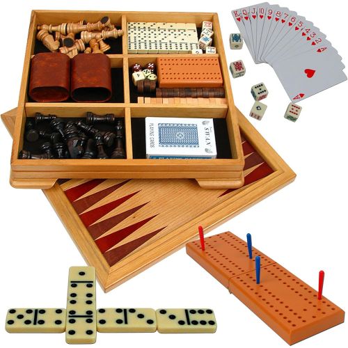  Hey! Play! Deluxe 7-in-1 Game Set - Chess - Backgammon Etc
