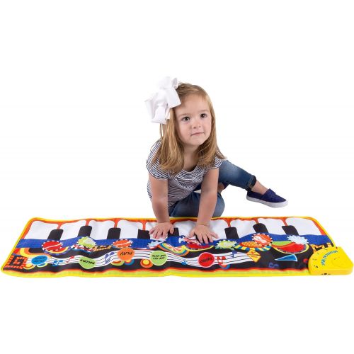  Step Piano Mat for Kids, Keyboard Mat with Musical Keys, Instrument Sounds, Record, Playback, Demo Modes for Toddlers, Boys and Girls by Hey! Play!