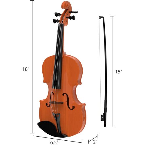  [아마존베스트]Hey! Play! Kid’s Toy Violin with 4 Adjustable Strings and Bow - Musical Sounds- Realistic-Looking Instrument for Learning Classical Music (395279FUB)
