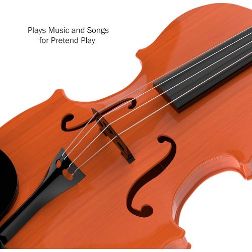  [아마존베스트]Hey! Play! Kid’s Toy Violin with 4 Adjustable Strings and Bow - Musical Sounds- Realistic-Looking Instrument for Learning Classical Music (395279FUB)