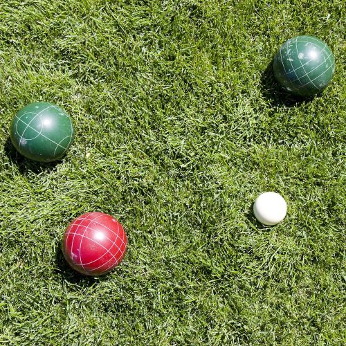  Bocce Ball Set ? Outdoor Backyard Family Games for Adults or Kids ? Complete with Bocce Balls, Pallino, and Equipment Carrying Case by Hey! Play!