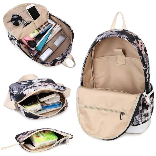  Hey Yoo 3pcs Casual Daypack Cute 3 Pieces Bookbag School Bag Laptop Backpack Sets for Girls Women