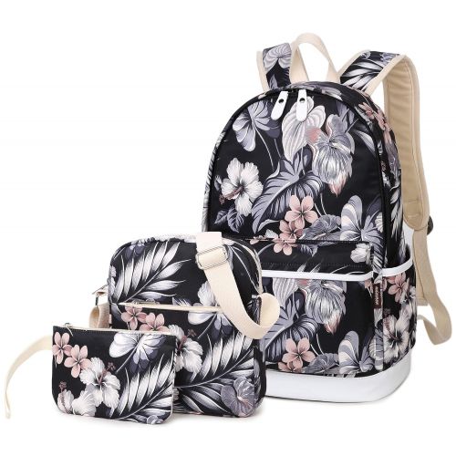  Hey Yoo 3pcs Casual Daypack Cute 3 Pieces Bookbag School Bag Laptop Backpack Sets for Girls Women