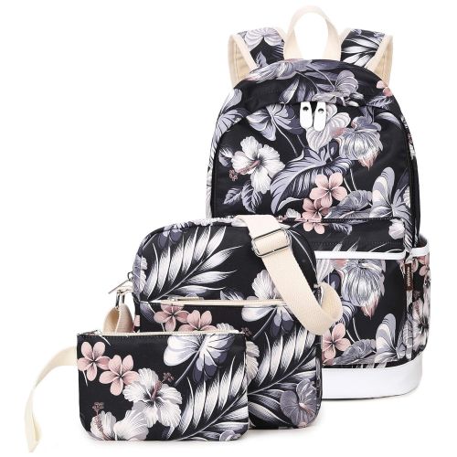  Hey Yoo 3pcs Casual Daypack Cute 3 Pieces Bookbag School Bag Laptop Backpack Sets for Girls Women