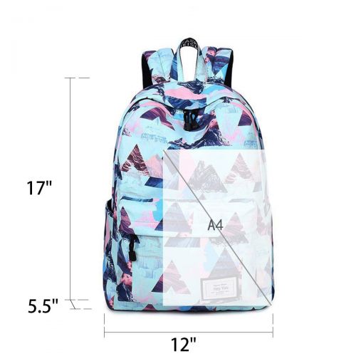  Hey Yoo Girls School Backpack Waterproof Travel Bookbag School Bag Backpack for Teen Girls Women (Blue)