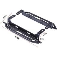 HeyMi Metal Side Pedal Step Running Boards Foot-Plate for Traxxas TRX4 TRX-4 110 RC Crawler Body Shell Accessories, Black