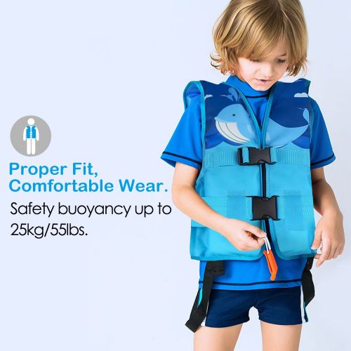  HeySplash Life Jacket for Kids, Child Size Watersports Swim Vest Flotation Device, Boys Girls Swim Training Aid Suitable for 35-55 lbs(Size M) & 55-77 lbs(Size L)