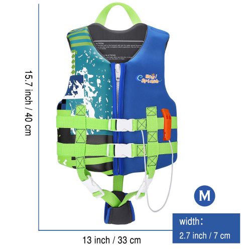  HeySplash Life Jacket for Kids, Child Size Watersports Swim Vest Flotation Device, Boys Girls Swim Training Aid Suitable for 35-55 lbs(Size M) & 55-77 lbs(Size L)
