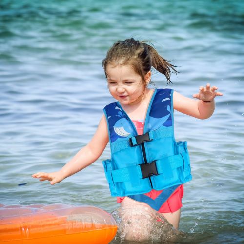  HeySplash Life Jacket for Kids, Child Size Watersports Swim Vest Flotation Device, Boys Girls Swim Training Aid Suitable for 35-55 lbs(Size M) & 55-77 lbs(Size L)