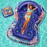 HeySplash Inflatable Pool Lounger Float, Personal Sun Lake Raft for Adults, Ride-ons Pool Floats Boat, Floating Swimming Sunbathing Bed for Family Outdoor, Garden, Backyard Summer Water Party