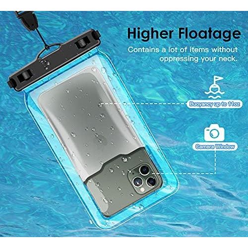  [아마존베스트]HeySplash Floating Waterproof Phone Case, (2 Pack) Underwater Cellphone Pouch Dry Bag with Lanyard Compatible with iPhone 12/12 mini/12 Pro/Pro Max/11 Pro Max/XS Max/11/XR/SE, Up t