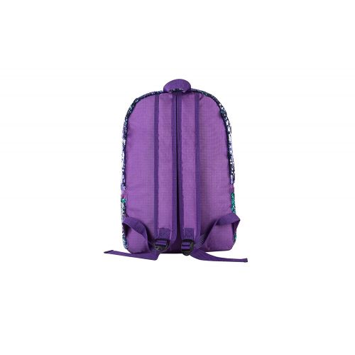  HeySun Girls Reversible Sequins Bookbag Backpack for School Lightweight Trendy Back Pack for Boys (Purple/Teal)