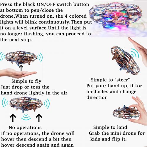  [아마존베스트]Sftoys Flying Ball Toy for Kids Hand-Controlled Drone Interactive Infrared Induction Mini Quadcopter with 360°Rotating and Flashing LED Lights for Boys and Girls Gifts