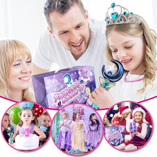  Heyzeibo Princess Makeup Dress Up Toys Set, Kids Pretend Play Makeup Starter Kit Include All Your Girl Needs To Play Dress Up with Stylish Bag Shoes Jewelry for 3 12 Years Old Kids Birthday