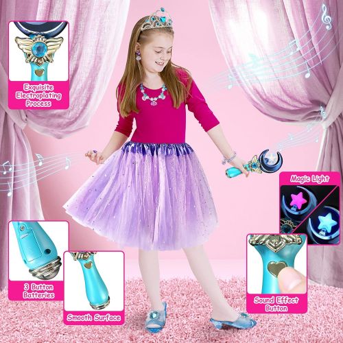  Heyzeibo Princess Makeup Dress Up Toys Set, Kids Pretend Play Makeup Starter Kit Include All Your Girl Needs To Play Dress Up with Stylish Bag Shoes Jewelry for 3 12 Years Old Kids Birthday