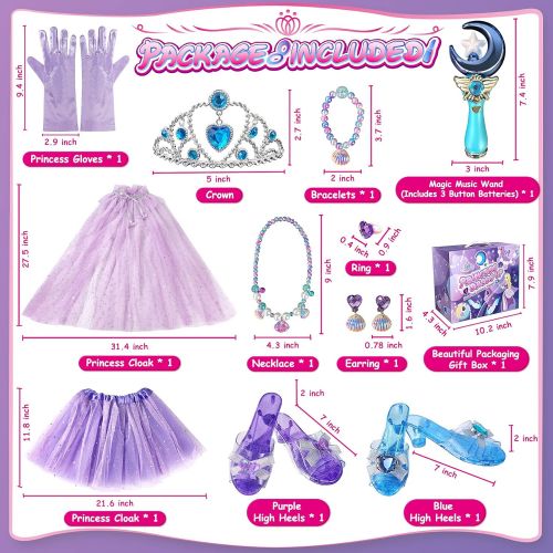  Heyzeibo Princess Makeup Dress Up Toys Set, Kids Pretend Play Makeup Starter Kit Include All Your Girl Needs To Play Dress Up with Stylish Bag Shoes Jewelry for 3 12 Years Old Kids Birthday