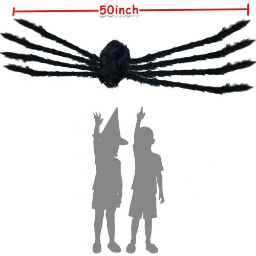  할로윈 용품Heyzeibo Halloween Decorations Props Spider, 2 Packs Halloween Scary Giant Spider, Cobwebs for Window Wall and Yard Outdoor Halloween Party Decor, Black Decor & Spooky Entertainmen