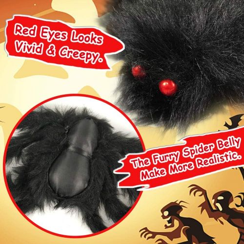  할로윈 용품Heyzeibo Halloween Decorations Props Spider, 2 Packs Halloween Scary Giant Spider, Cobwebs for Window Wall and Yard Outdoor Halloween Party Decor, Black Decor & Spooky Entertainmen