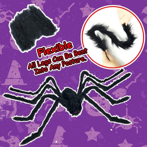  할로윈 용품Heyzeibo Halloween Decorations Props Spider, 2 Packs Halloween Scary Giant Spider, Cobwebs for Window Wall and Yard Outdoor Halloween Party Decor, Black Decor & Spooky Entertainmen