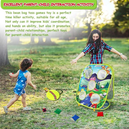  Heyzeibo Bean Bag Toss Game for Kids, Toddler Adult Toy Gifts for 3 4 5 6 Year Old Boys Birthday Christmas, Funny Kids Cornhole Game for , Interactive Sports & Outdoor Foldable Play Toys fo