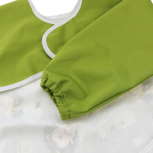  [아마존베스트]Hi Sprout Toddler Baby Waterproof Sleeved Bib, Bib with Sleeves&Pocket, 6-24 Months