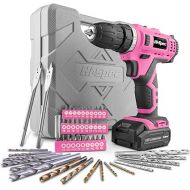 Hi-Spec 50 Piece 12V Pink Drill Driver & Multi Bit Set. High Speed Cordless & Rechargeable Electric Power Drills & Screwdriver for Household DIY. Complete in a Carry Case