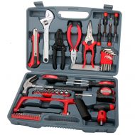 Hi-Spec 53 Piece Household Tool Kit with Claw Hammer, Hack Saw, Wire Strippers, Crimpers, 1/4” Drive Sockets, Combination Pliers & Ratcheting Bit Driver - Automotive, Electrical, W