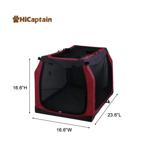  HiCaptain Portable Soft Dog Crate for Indoor Use and Outdoor Activites, Lightweight Travel Pet Kennel for Small to Large Animals.