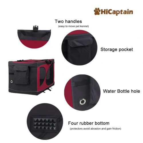  HiCaptain Portable Soft Dog Crate for Indoor Use and Outdoor Activites, Lightweight Travel Pet Kennel for Small to Large Animals.