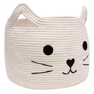 [아마존베스트]HiChen Large Woven Cotton Rope Storage Basket, Laundry Basket Organizer for Towels, Blanket, Toys,...