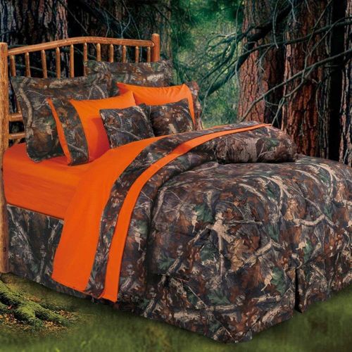  HiEnd Accents Hunters Sheet Set, Full, Orange