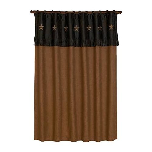  HiEnd Accents Laredo Western Shower Curtain, 72 x 72, ChocolateTan