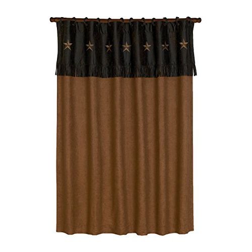  HiEnd Accents Laredo Western Shower Curtain, 72 x 72, ChocolateTan