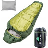 HiHiker Mummy Bag + Travel Pillow w/Compact Compression Sack ? 4 Season Sleeping Bag for Adults & Kids ? Lightweight Warm and Washable, for Hiking Traveling & Outdoor Activities