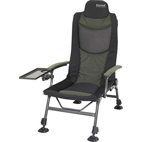  [아마존베스트]Anaconda Unisex - Adult Moon Breaker Carp Chair (Carp Chair/Camping Chair) Black Grey Green Seat Size: 54 x 53 cm Approx.