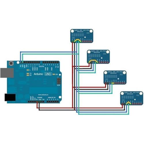  HiLetgo 3pcs ADS1115 16 Bit 16 Byte 4 Channel I2C IIC Analog-to-Digital ADC PGA Converter with Programmable Gain Amplifier High Precision ADC Converter Development Board for Arduin