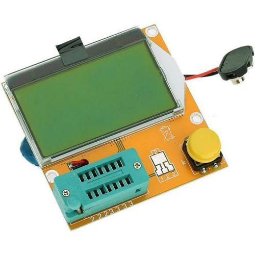  [아마존베스트]HiLetgo LCR-T4 Multifunctional Resistor Capacitor Diode SCR Inductor Triode MOSFET Tube Meter Tester component tester kit 9V with 12864 Green Backlight LCD Display