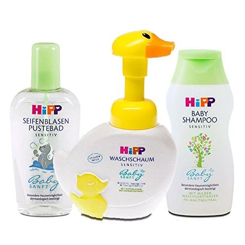  HiPP Organic 1 HiPP Baby Shampoo, Body Wash, and Bubble Bath Set: Tear-Free, Gentle and Hypoallegenic