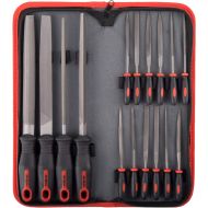 Hi-Spec 16 Piece Metal Hand & Needle Files Tool Set Kit. Large & Small Mini T12 Carbon Steel Flat, Half, Round, Triangle Files. Complete in a Zipper Carry Case