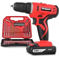 Hi-Spec 31 Piece 18V Cordless Electric Drill Driver with 1500mAh Battery. Rechargeable Power Screw Driving & Drilling in Wood, Plastics, Metal & Masonry. Includes Multi Bit Accesso