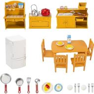 40 Pcs Mini House Kitchen Furniture Set with Cookware Pots,Pans Set and Food for Christmas Birthday Gifts