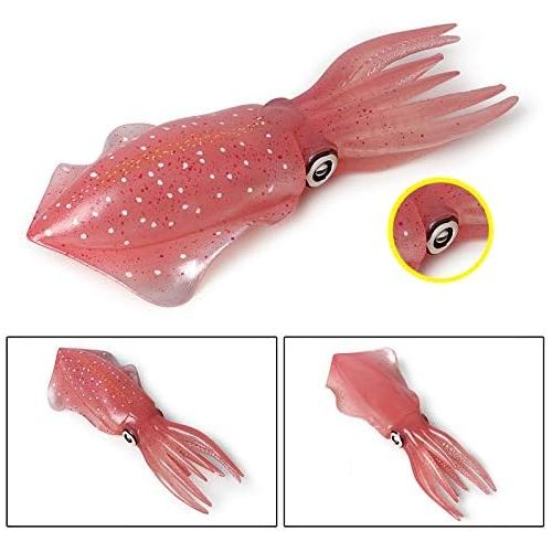  Hiawbon Simulated Sea Life Animals Figurines Realistic Plastic Ocean Animals Model for Collection Birthday Gift (Squid)
