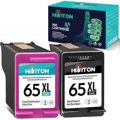  HibiTon Remanufactured Ink Cartridge Replacement for HP 65 65XL Combo Pack Black Color Used with Envy 5055 5052 5000 5012 5010 5020 5070 AMP 120 100 DeskJet 3755 2600 2622 2652 Pri